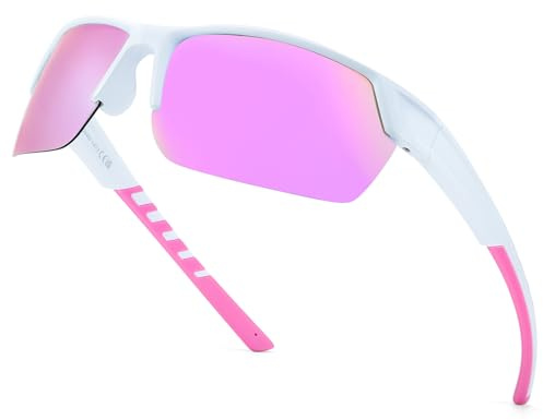 LVIOE Sport Sunglasses Polarised for Women, Wrap-Around Design with UV400 Protection for Running, Cycling, Hiking