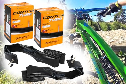 2 Fahrrad Schlauch 27.5 Zoll, Continental 27.5 x 1.75-2.5 MTB 47-584 bis 62-584 Sclaverand-Ventil 42mm SV, Presta, Französisches Verntil