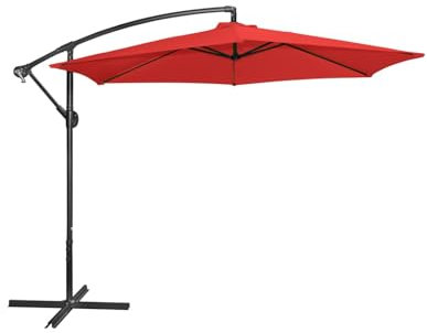 Meublorama Parasol excéntrico Redondo Rojo - Diámetro 300 cm