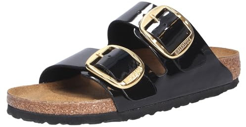 Birkenstock Damen Sandale Arizona Big Buckle Birko-Flor Patent schmal Schwarz 37