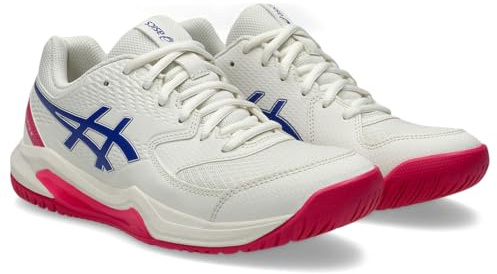 ASICS Womens Gel-Dedicate 8 Sneaker, Cream Darl Cobalt, 6 UK