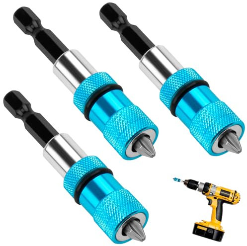 Batheidon Set de 3 Puntas Atornillador Imantadas, Portapuntas Magnético para Paneles de Yeso, Punta Pladur con Diseño Ajustable, Compatible con Atornilladores Inalámbricos y Taladros Manuales