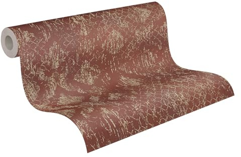 Livingwalls Hot Spots non-woven tapetmönster 10,05 m x 0,53 m - röd, guld, metallic - klassisk tapet - 786723