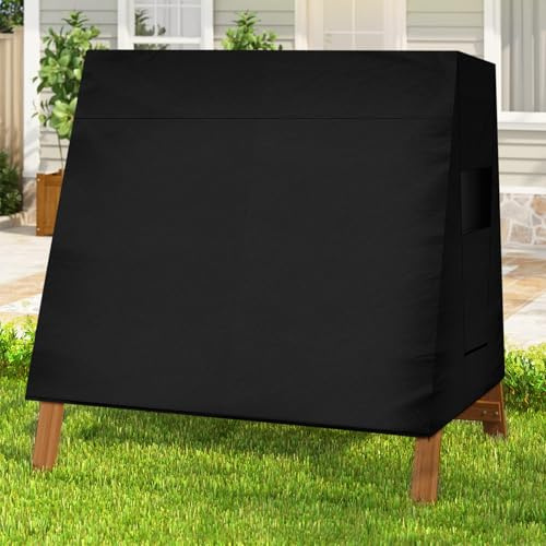 LuLobtg Copertura impermeabile per dondolo da esterno, copertura protettiva per dondolo da patio, copertura protettiva per altalena a 3 posti, 216 x 140 x 170 cm, nero