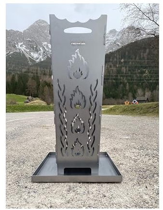 Feuerkorb 80cm + Ascheschale ohne Grillplatte, Feuertonne, Feuerschale, Terassenofen, Grilltonne