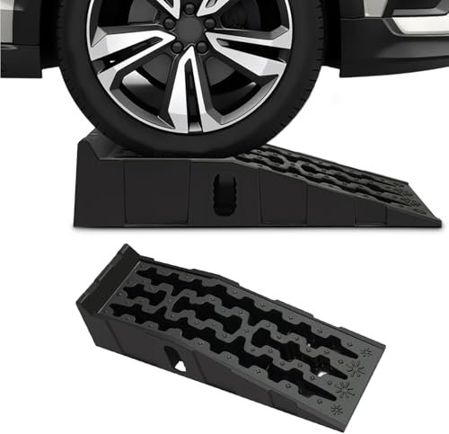 Rampa di carico per auto, 2 rampe di carico, 92 x 32 x 32 cm, in plastica, per veicoli pesanti, auto, sedia a rotelle, camper, fino a 5 tonnellate