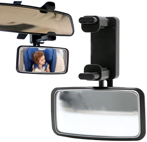 FENGCHUANG Specchietto Retrovisore Bambini, Rotazione a 360° Specchio Macchina Neonato Auto, Infrangibile Specchietto Retrovisore Auto