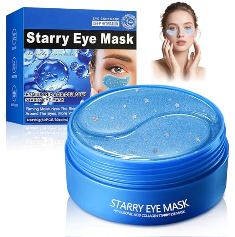 60 PCS Patch Yeux Anti Cernes,Hydratants Contour des Yeuxs pour Réduire les Cernes,Soins Visage,Masque Hydratant pour les Yeux,Nourrit & Illumine le Contour de l'oeil