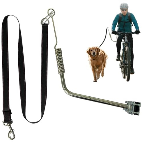 Behogan Hundkoppel för cykel: handsfree cykel-hundkoppel, justerbar längd cykelhundkoppel, stötdämpande, cykelkoppel för hundar, för utomhusaktiviteter