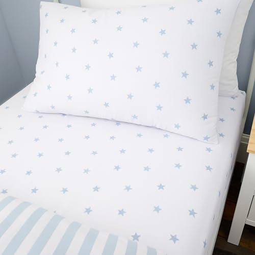 Bianca Mini Star & Stripes Cotton Single Fitted Sheet Blue