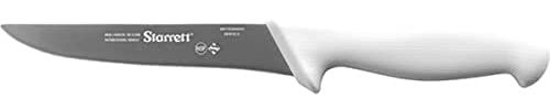 Starrett Couteau à désosser professionnel BKW103-6, large et droit (6 Inch-150mm), lame en acier désinfecté ultra tranchante, Blanc