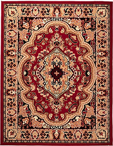 Carpeto Orientteppich Teppich Rot 80 x 150 cm Medaillon Muster Kurzflor Verona Kollektion