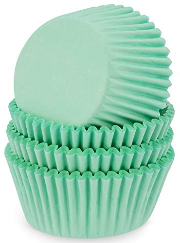 MoNiRo Pappersmuffinsformar – 100 former av papper för muffins och cupcake, mint – muffinsform, cupcake-form, pappersformar, engångs, för födelsedag och bröllop