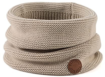 Peecabe Baby Boys Knitted Scarves Warm Toddler Girl Infinity Scarf Kids Soft Chunky Neck Warmer for Fall Winter (Beige)