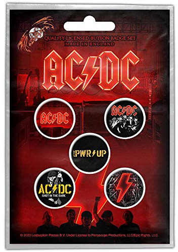 for-collectors-only Juego de 5 chapas de AC/DC Power Up con logotipo de la serie Dark Stage
