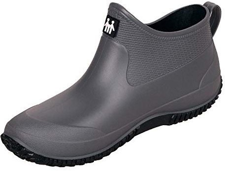 SMajong Bottines de Pluie Femme Homme Bottes en Caoutchouc Chaussure de Jardin Imperméable Bottes Chelsea Boots Gris Noir GR.40