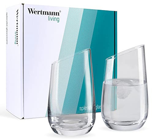 Wertmann-living Juego de 2 vasos Longdrink - forma especial con borde inclinado