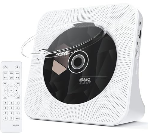 Tragbarer CD Player Bluetooth mit Fernbedienung - Homlab Desktop Stylish CD Spieler mit HiFi Lautsprechern für Kinder FM-Radio A-B-Wiederholung Unterstützt Kopfhörerbuchse USB/AUX/Type-C für Zuhause