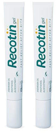 Recotin Gel Piqûres Moustiques 2x 20ml | 100% Ingrédients Naturels | Apaisant Anti-Démangeaisons pour Corps | Idéal Toute la Famille