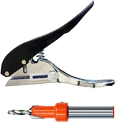 ARMYJY 2Pcs PVC Edge Banding Punching Pliers,Plier Card Hole Punch Set With Countersink Drill Woodworking Tool For Punching