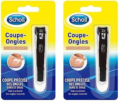 Scholl Coupe-Ongles - Pédicure pour les ongles durs et épais des orteils (Lot de 2)