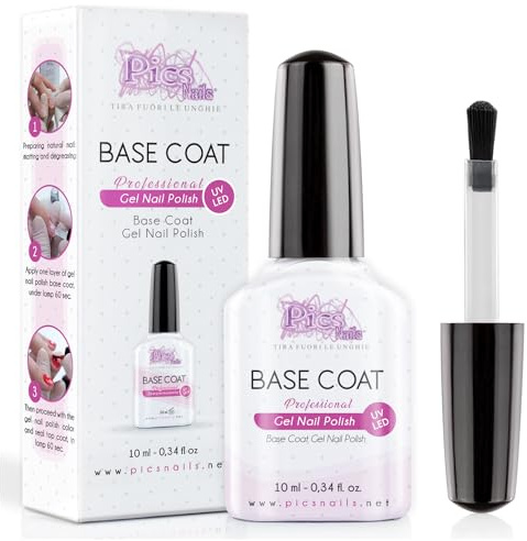 Base Semipermanente Unghie Gel UV-LED 10 ml Clear - Base Coat Autolivellante Universale Per Tutte Le Marche di Smalti Semipermanenti e Gel Per Unghie Ideale per Incrementare la durata dei colori