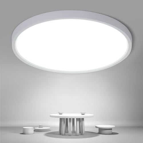 Osairous Lamparas de Techo, Ø40cm 36W Plafon LED Techo, Lampara Techo Dormitorio IP44, 6500k 3980 LM Luz Blanca Fría para Cocina, Dormitorio, Pasillo, Baño, Salón