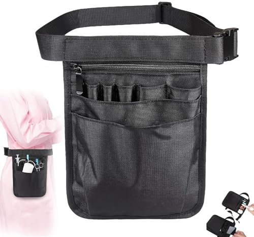 ElevaPulse Krankenschwester Tasche, Verstellbare Gürteltasche mit Mehreren Fächern, Wasserfestes Nylon für Pflege Zubehör, Gürteltasche Arbeit Ideal für Krankenhaus und Einzelhandel