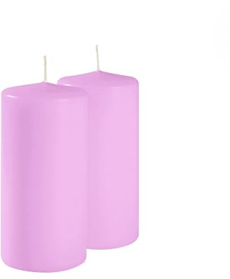 Risthò Velas de cera, color violeta polvo, diámetro 7 cm, altura 15 cm, 4 unidades