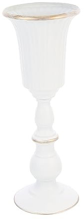 VOSAREA Trumpet Vase European Style Striped Flower Arrangement Container Vase for Wedding Centrepieces and Table Decorations