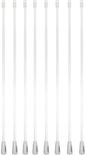 BESPORTBLE Asta Tiratenda Trasparente Da 43 Cm - 8 Pezzi - Parti Di Ricambio Per Bacchette Veneziane Aste Per Tende Verticali Con Gancio e Impugnatura Accessori Per Tende Da