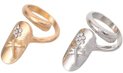 minkissy 2 Piezas Anillo De Uña Para Mujer Joyería De Uñas Gemas De Imitación De Moda Anillo Punta Del Dedo