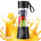 Portable Blender, Mini Blender for Travel, Office, 2000 mAh, USB Rechargeable, Bottle for Smoothies and Shakes, 380 ml, 6 Blades, Black
