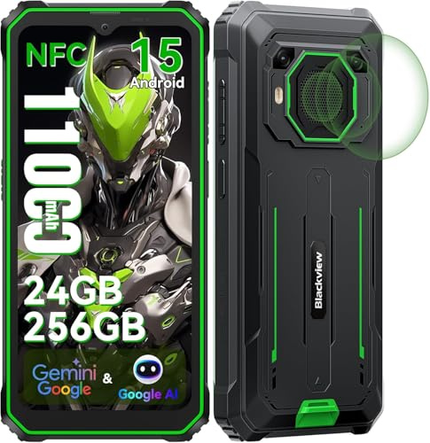 Blackview BV6200Plus Android 15 Rugged Smartphone, 11000mAh/18W, 98dB Altoparlante, 24(8+16)GB+256GB/2TB Telefono Indistruttibile, Octa-core, 6.56HD+ 90Hz, Fingerprint/NFC/GPS/IP69K/2 Anni Garanzia