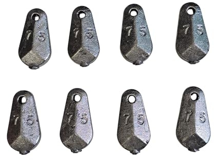 Piombi da Pesca a Saponetta con Foro, 75 Grammi, Set da 10 Pezzi 10 Piombo da pesca Piatto Scorrevole