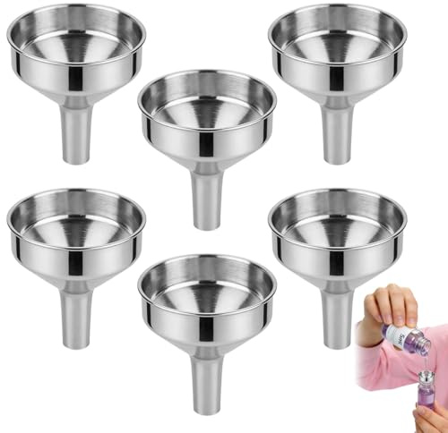 HYFZOD Set di 4 Imbuti in Acciaio Inox, Mini Imbuto Piccolo per Riempimento di Bottiglie con Collo Stretto, Perfetto per Profumi, Oli, Liquori e Cucina
