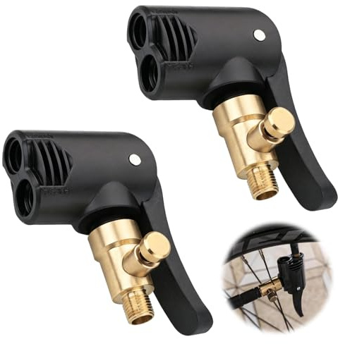 2 stycken franska ventiladaptrar med ventilationsfunktion, adapter fransk ventil till bil med gänga, Presta-ventiladapter för cykel, motorcykel, sclaverandventil adapter