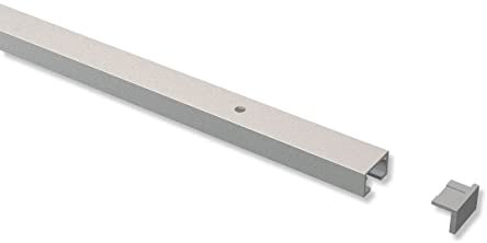 Interdeco Gardinenschienen vorgebohrt Silber-Grau 1-läufige Vorhangschienen aus Aluminium, Primax, 180 cm