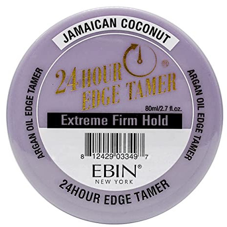 EBIN NEW YORK 24 Hour Edge Tamer Refresh – Extreme Firm Hold, 2.7 Oz, Jamaican Coconut – No Flaking, No White Residue, Shine and Smooth with Argan Oil & Castor Oil