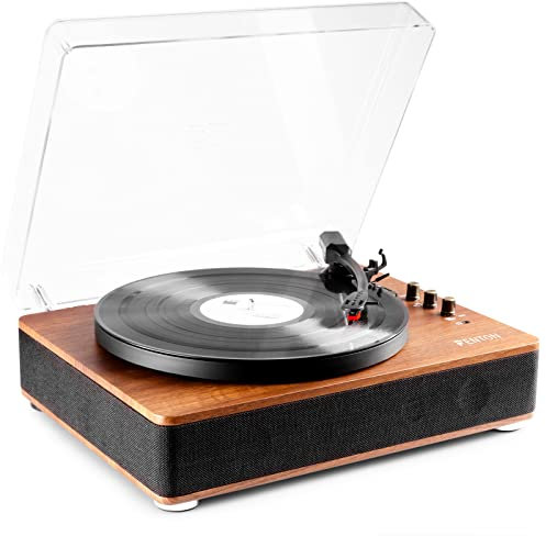 Fenton RP162 Platine Vinyle Bluetooth avec Haut-Parleurs Intégrés - Bois, Lecture 33, 45 et 78 Tours, Émetteur Bluetooth, Une Platine Idéale pour Décorer et Écouter Vos Vinyles