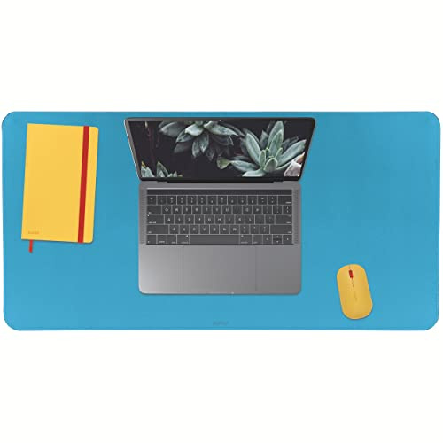 Leitz - Tapis de Bureau Antidérapant, 80 x 40 cm, pour PC / Ordinateurs Portables / Écrans / Clavier / Souris, Gamme Cosy, Bleu, ‎52680061