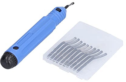 BuyWeek Sbavatura a Mano Set, Universale per Sbavatura con 10 Pezzi Sbavare Lame Kit per Sbavatore Manuale per Metallo Rame Alluminio Legno