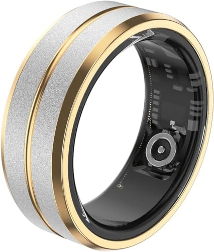 Cuifati Smart Ring Hälsospårare, Sömndata Övervakning Stegräkning Fitnesring med APP, kamerakontroll Selfie-slutare, Vattentät hälsoring för Android IOS, parringgåva