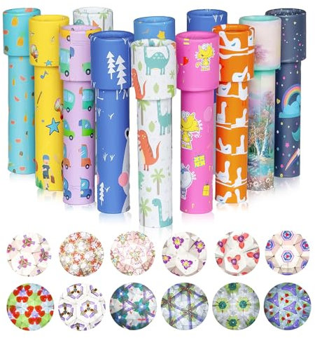 ARTGHJL 12 PCS Klassisches Kaleidoskope, Kaleidoskop Kinder, Vintage Retro-Kaleidoskope Lernspielzeug für Kindergeburtstag, Neujahr, Weihnachten, Vorratsfüller, Schule, Klassenzimmer, Zufällige Farben