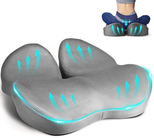 Fwiull Sitz-Kissen, Hochwertiges Memory Foam sitzkissen Sitzkissen Druckentlastung Ergonomisches sitzkissen für Auto Sofa Büro