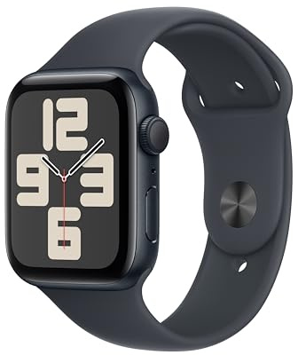 Apple Watch SE (2nd Gen) [GPS 44mm] Smartwatch with Midnight Aluminum Case with Midnight Sport Band S/M. Fitness and Sleep Trackers, Crash Detection, Heart Rate Monitor, Retina Display