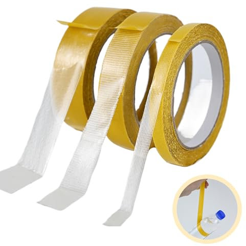 NVGVUP 60m Teppichklebeband Extra Stark Doppelseitiges Klebeband-Handreißbar-3 Breiten 10/20/30mm x 20m, Spurlos Transparent, Universalklebeband für Teppich Foto Wand Küche Zuhause Schule