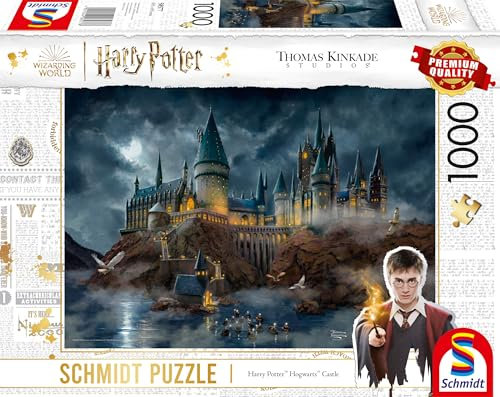 Schmidt Spiele 58577 Thomas Kinkade, Wizarding World, Harry Potter, Château de Poudlard, Puzzle 1000 pièces