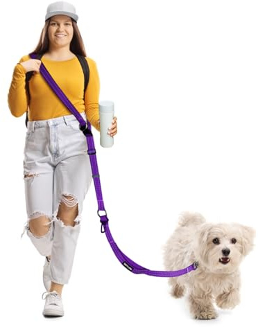 WANFIRE Laisse Main Libre Chien, Laisse Multifonctionnelle Renforcée 2.9m