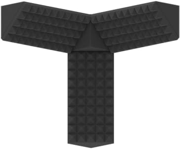 Lenacustica Corner Bass Trap Piramidale, Pannello Acustico Angolare, 3 Pannelli 25x50cm + 1 Cubo, per Trattamento Acustico delle Basse Frequenze (grigio)